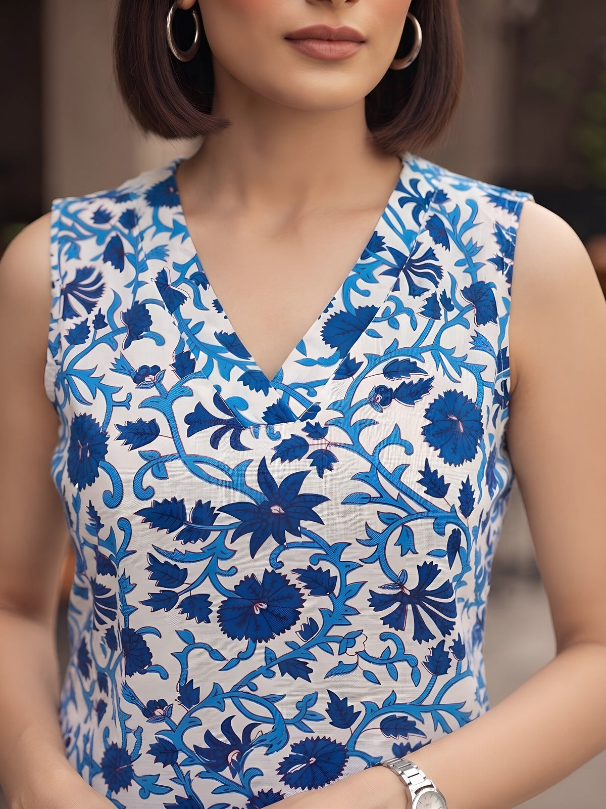 Blue Printed Co-Ord Set for Women