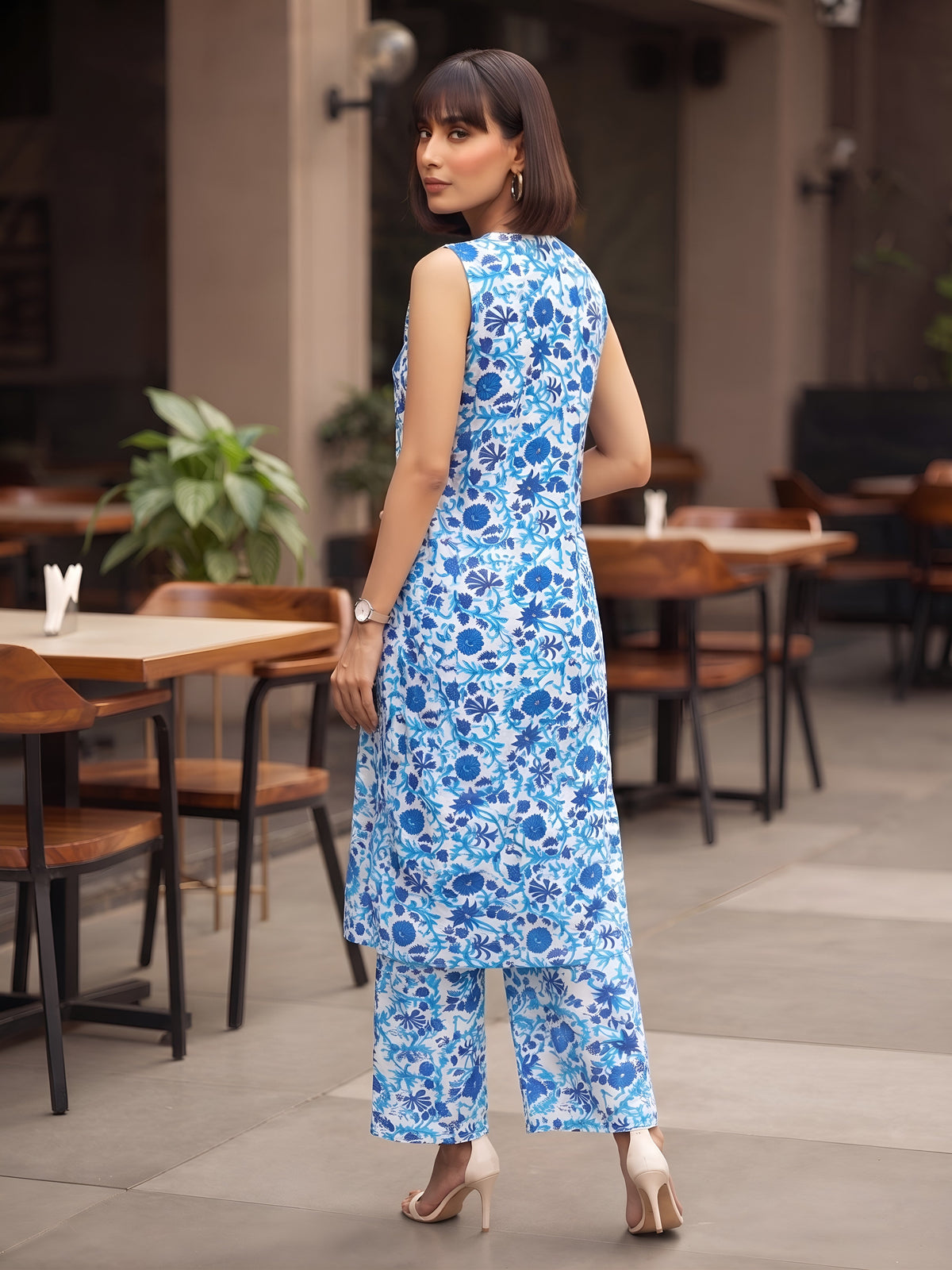 Blue Printed Co-Ord Set for Women