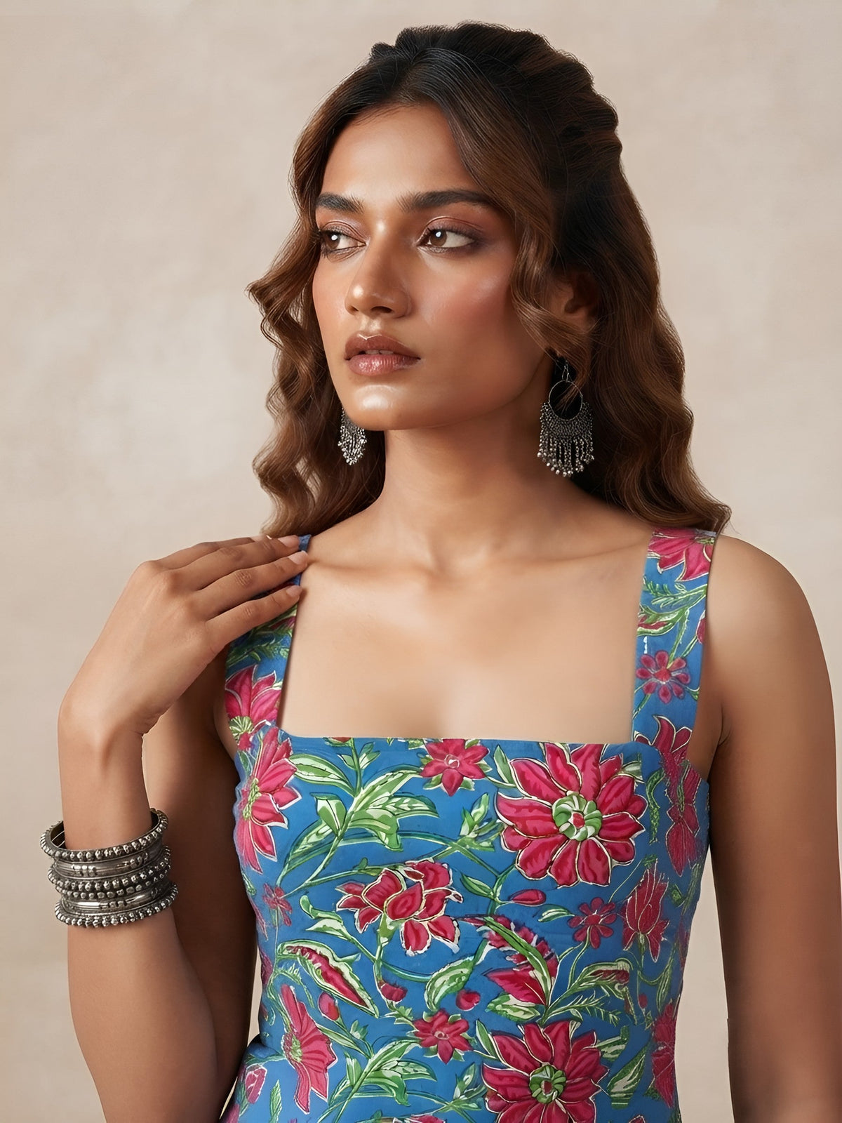 Women Blue Printed Stylish Crop Top