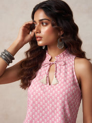 Women Pink Printed Stylish Crop Top