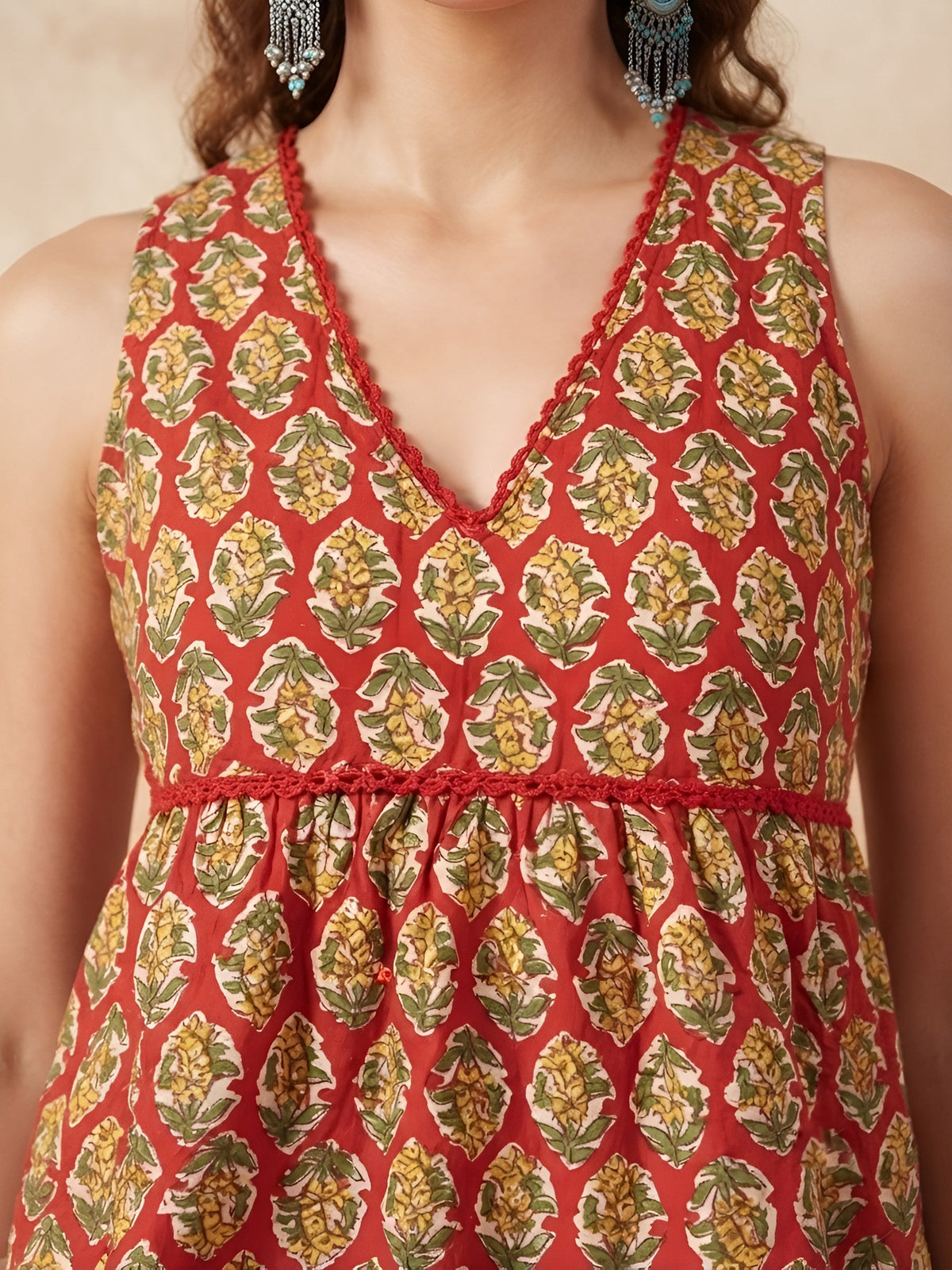 Women Rust Printed Stylish Crop Top