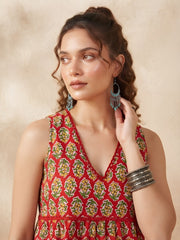 Women Rust Printed Stylish Crop Top