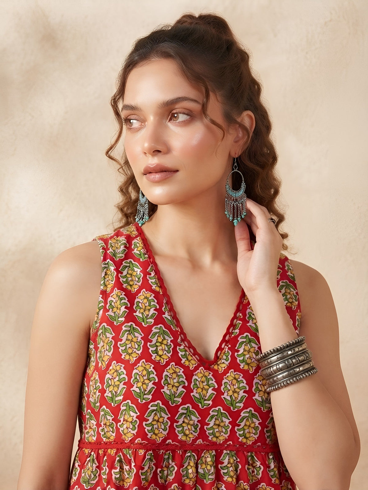 Women Rust Printed Stylish Crop Top