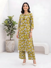 Olive Green Printed Co-Ord Set for Women