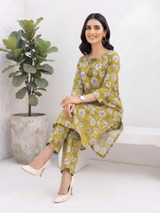 Olive Green Printed Co-Ord Set for Women