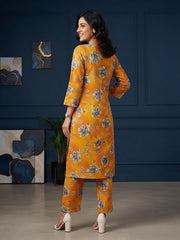 Orange Printed Co-Ord Set for Women