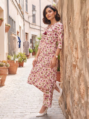 Pink Printed Co-Ord Set for Women