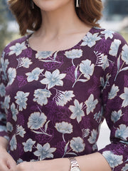Purple Printed Co-Ord Set for Women