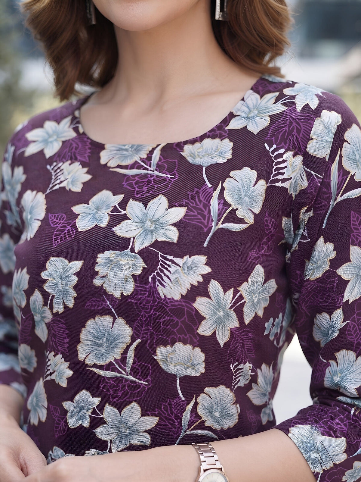 Purple Printed Co-Ord Set for Women