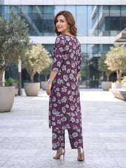 Purple Printed Co-Ord Set for Women