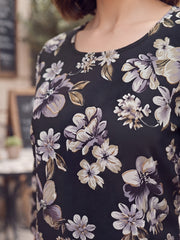 Black Printed Co-Ord Set for Women
