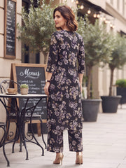 Black Printed Co-Ord Set for Women