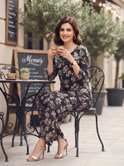 Black Printed Co-Ord Set for Women