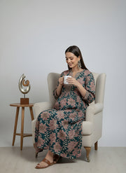 Multicolor Printed Maternity Dress for Women