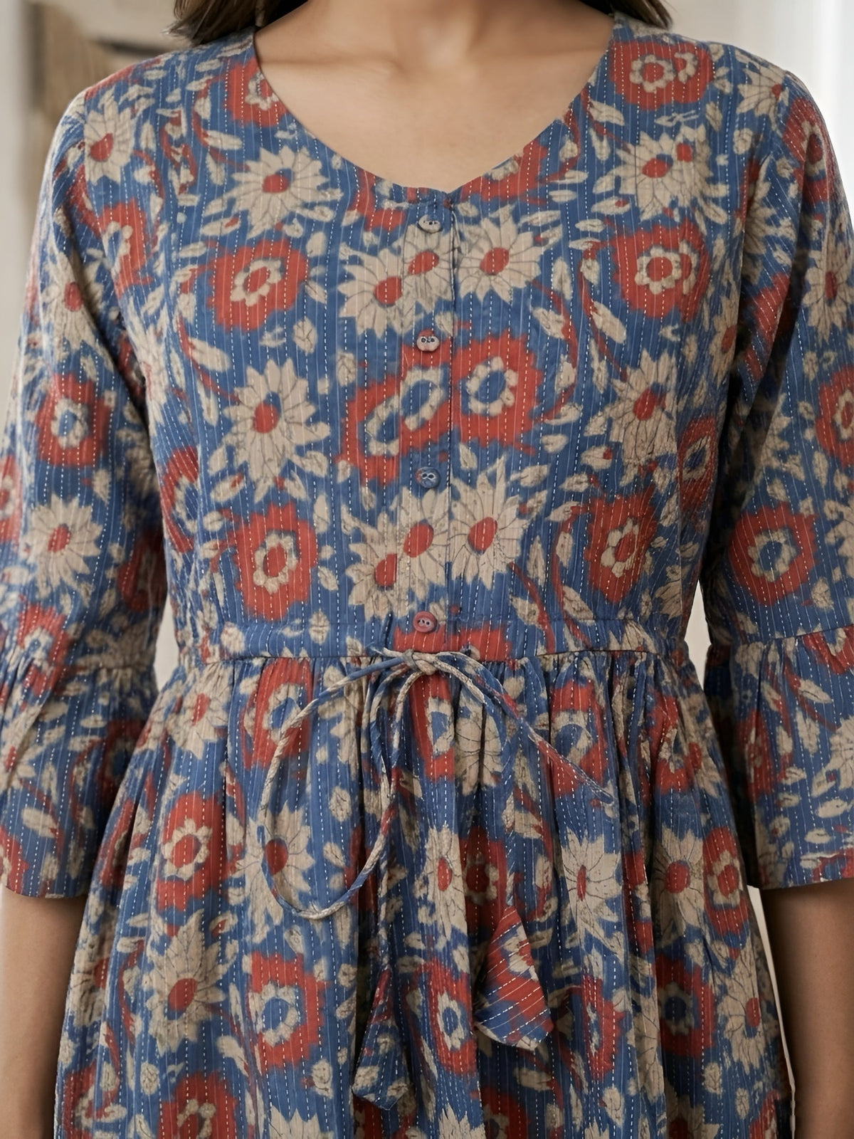 Multicolor Printed Maternity Dress for Women