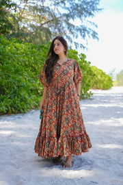 Kiara Rayon Multicolor Anarkali Dress