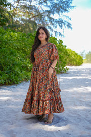 Kiara Rayon Multicolor Anarkali Dress