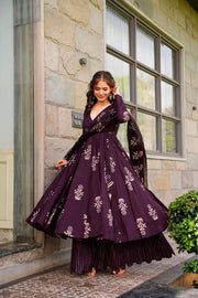 Meher Muslin Printed Anarkali Set