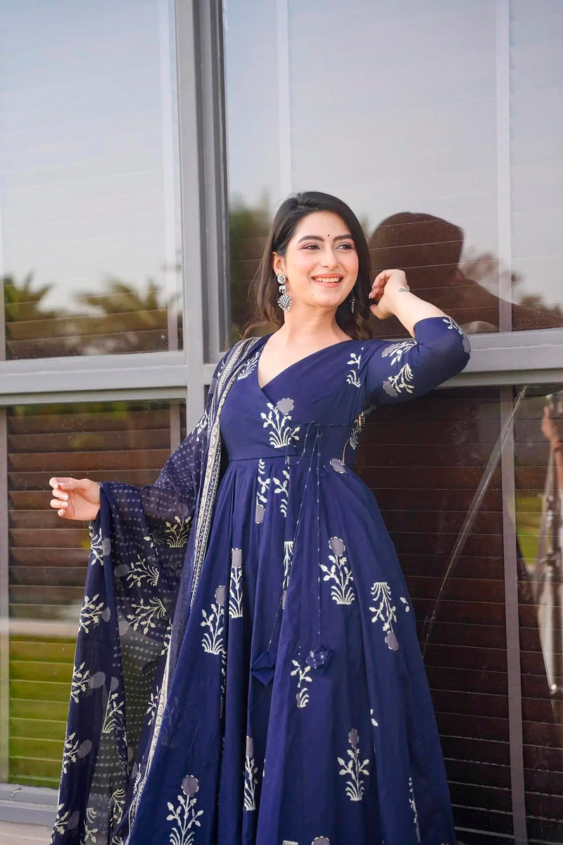 Meher Muslin Printed Anarkali Set