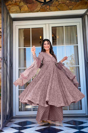 Meher Muslin Printed Anarkali Set