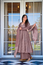 Meher Muslin Printed Anarkali Set