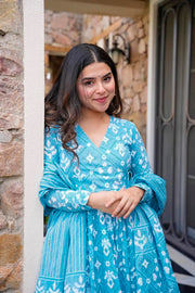 Meher Muslin Printed Anarkali Set