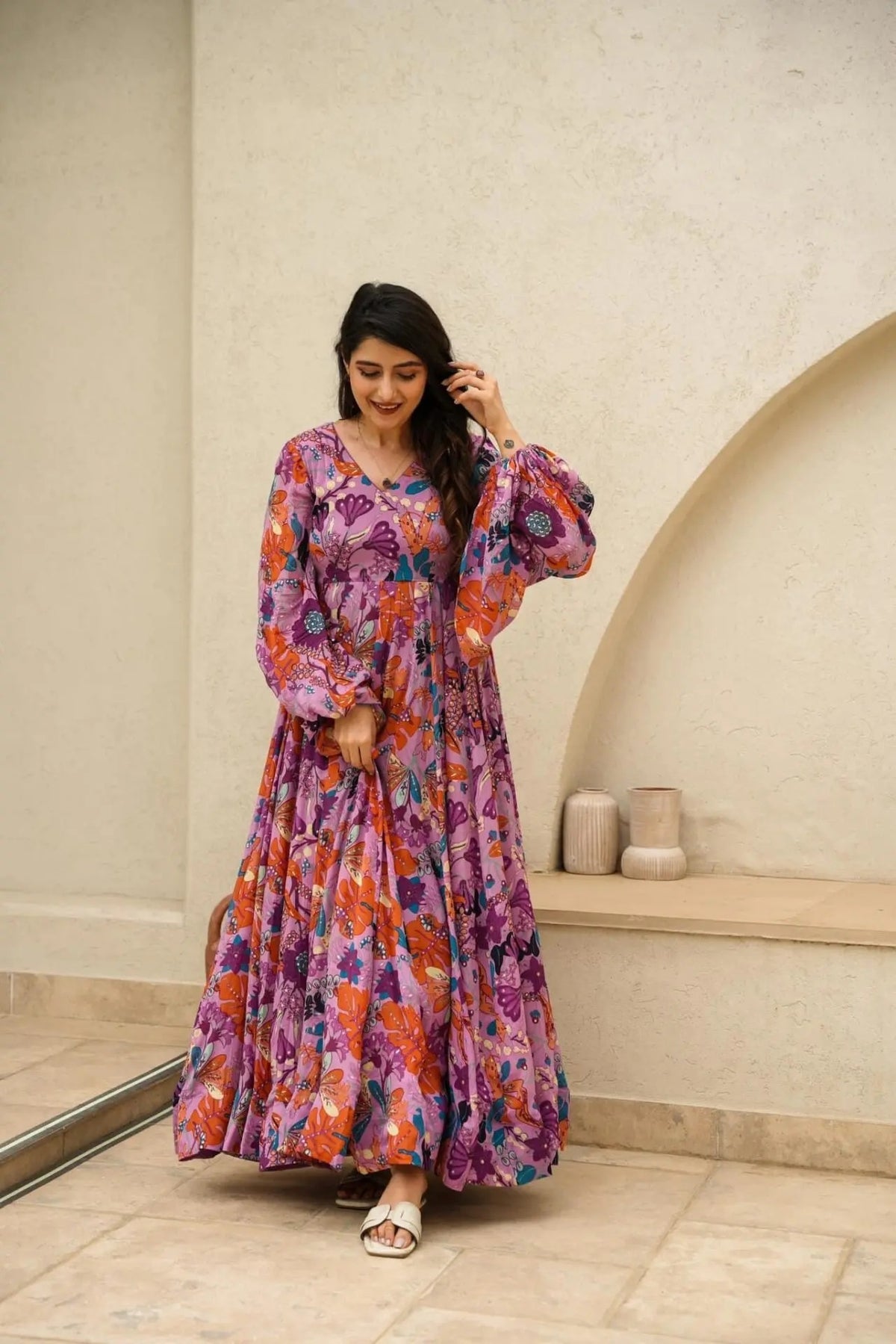 Aroha Rayon Anarkali Set