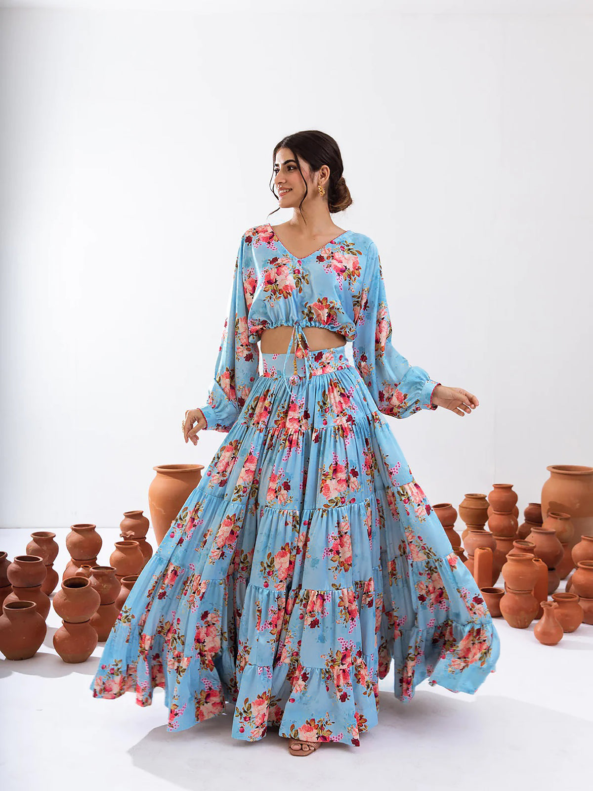 Amara Crop Top & Lehenga Set