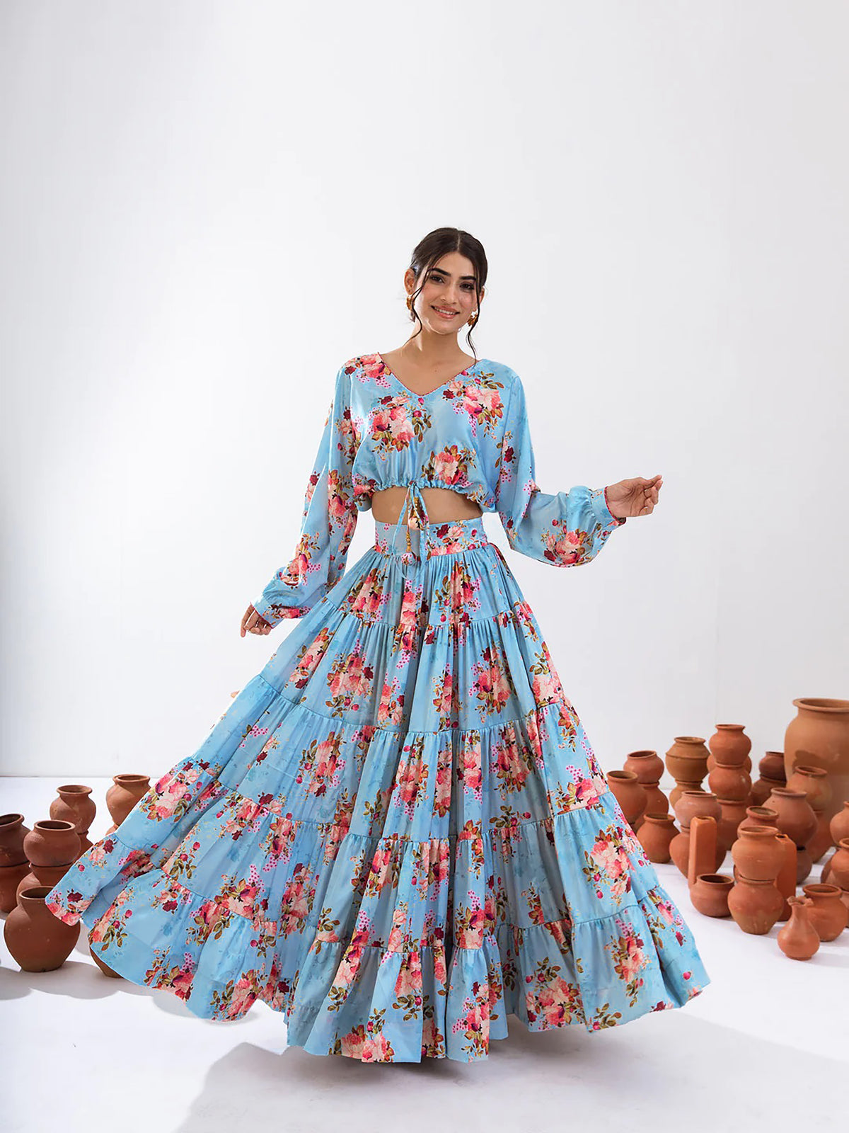 Amara Crop Top & Lehenga Set