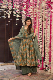 Noor Heavy Digital Printed Muslin Anarkali Set