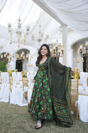 Noor Heavy Digital Printed Muslin Anarkali Set