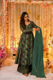 Noor Heavy Digital Printed Muslin Anarkali Set