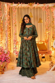 Noor Heavy Digital Printed Muslin Anarkali Set