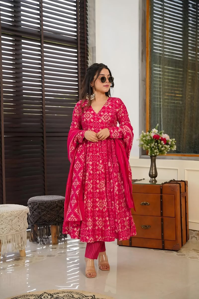 Noor Heavy Digital Printed Muslin Anarkali Set
