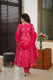 Noor Heavy Digital Printed Muslin Anarkali Set