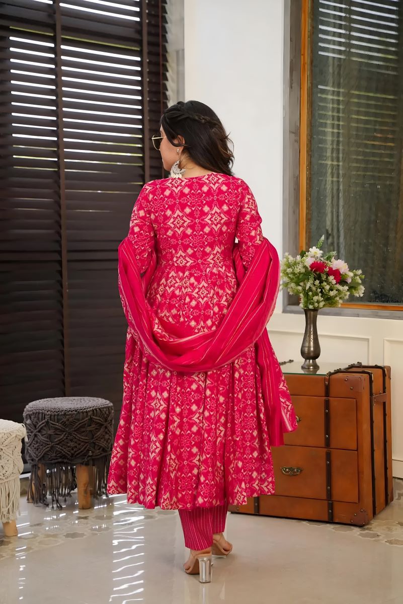Noor Heavy Digital Printed Muslin Anarkali Set