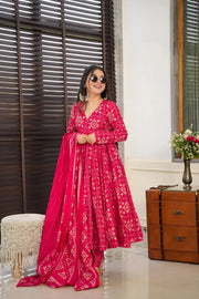 Noor Heavy Digital Printed Muslin Anarkali Set