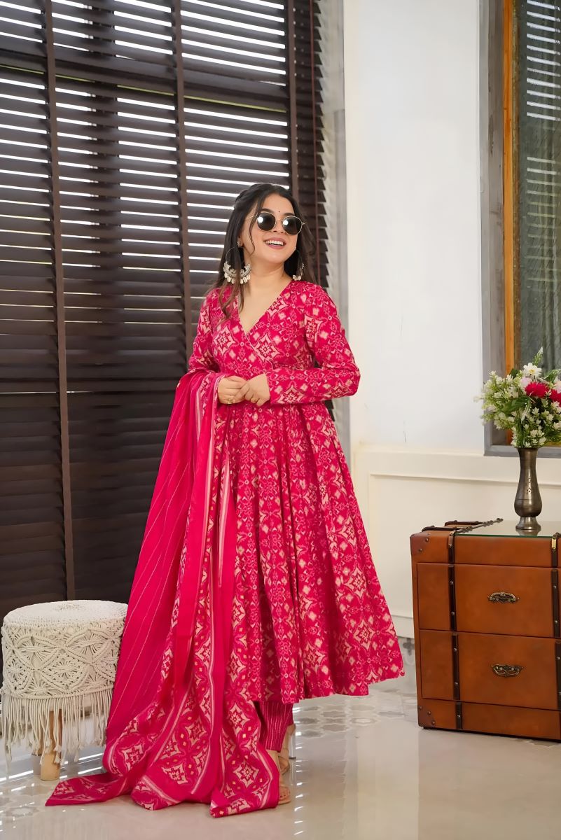Noor Heavy Digital Printed Muslin Anarkali Set