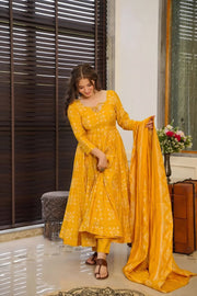 Noor Heavy Digital Printed Muslin Anarkali Set
