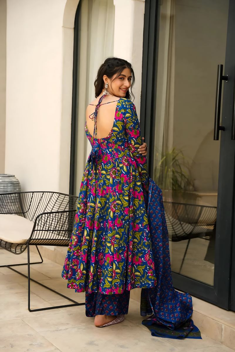 Noor Heavy Digital Printed Muslin Anarkali Set