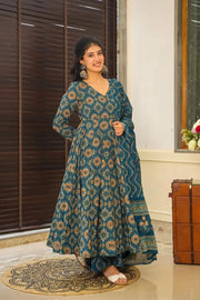 Gulnaar Heavy Digital Printed Muslin Anarkali Set