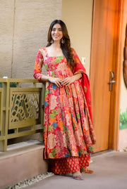Gulnaar Heavy Digital Printed Muslin Anarkali Set