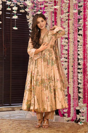 Gulnaar Heavy Digital Printed Muslin Anarkali Set