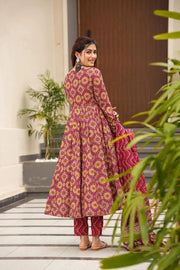 Gulnaar Heavy Digital Printed Muslin Anarkali Set
