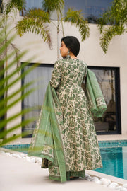 Aabira Sage Green Heavy Mal Cotton Anarkali Set