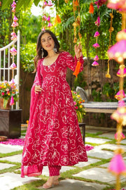 Nayra Rani Pink Muslin Anarkali Set