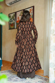 Noor Black Rayon Printed Anarkali Set
