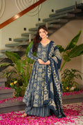 Blue Printed Muslin Suit