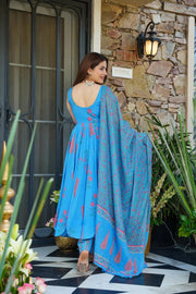 Sky Blue Muslin Suit
