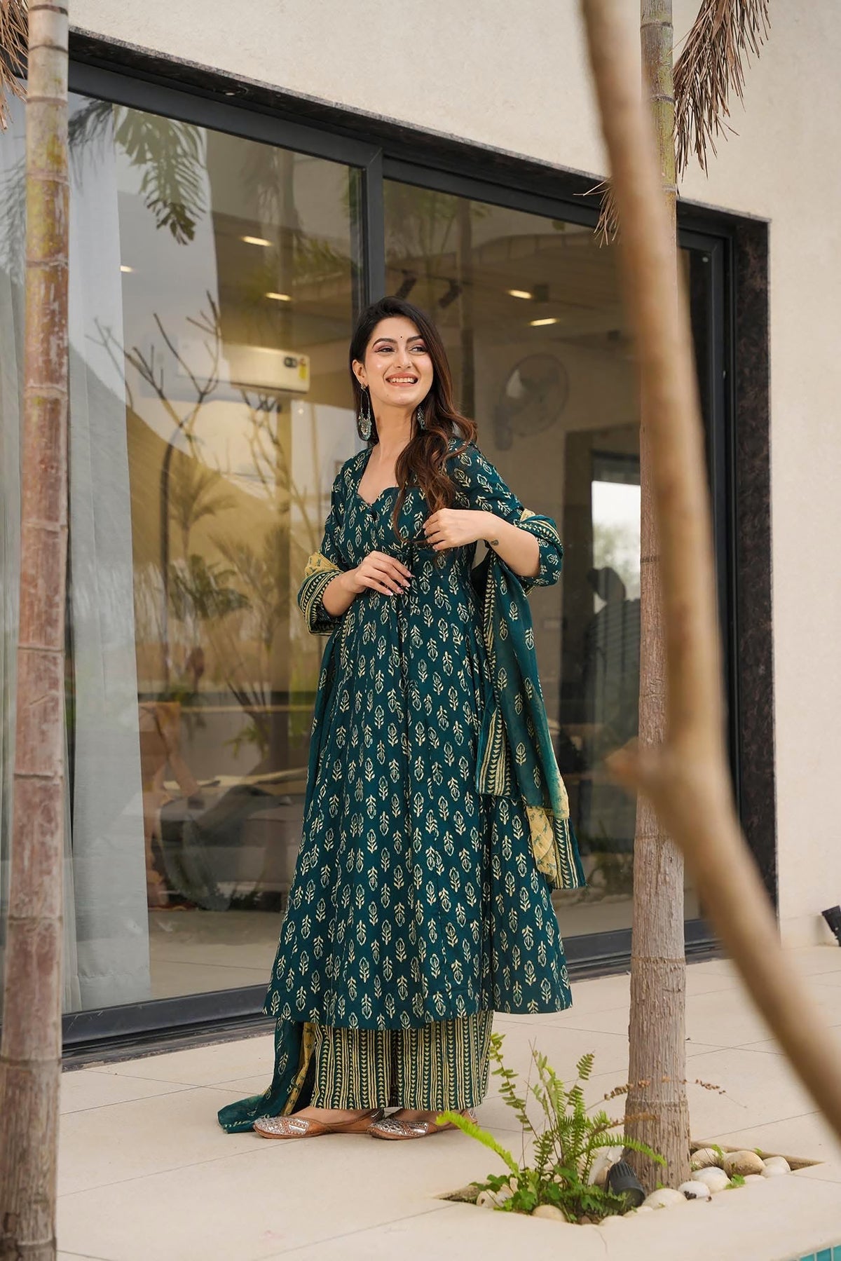 Emerald Green Muslin Suit